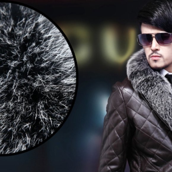 Men's Genuine Sheepskin Leather Jackets With Real Detachable Soft Silver Fox Fur - Picture 4 of 4